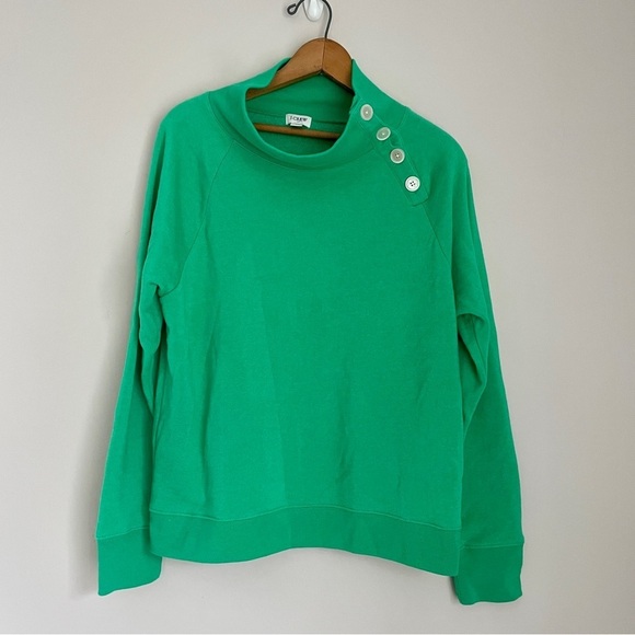 J. Crew Green Button-Detail Sweatshirt - Picture 9 of 9